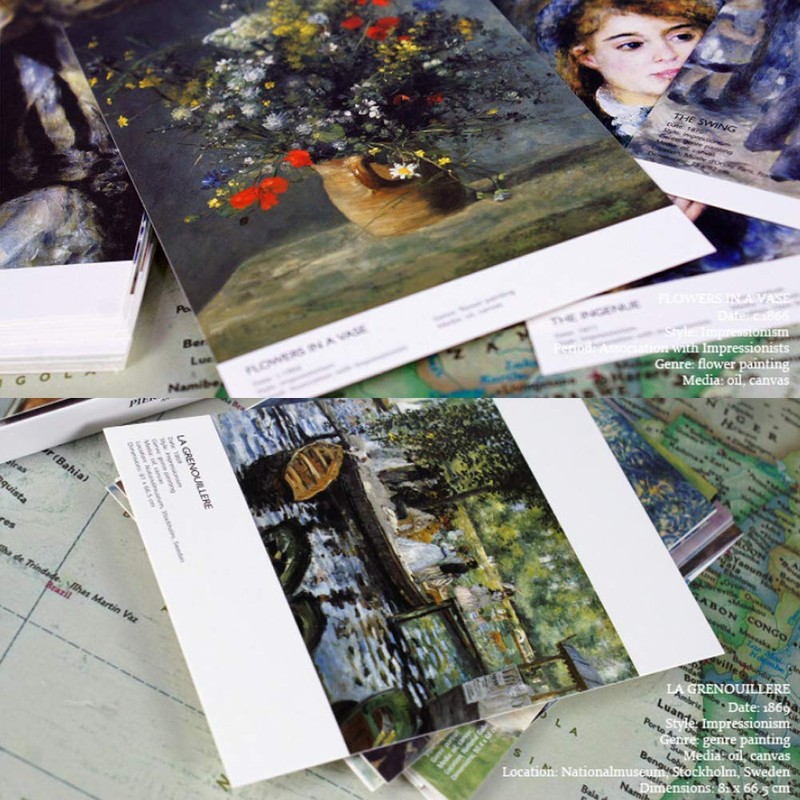 HOSTEESSCHOICE Beautiful Art Postcards set of 30 Pierre Auguste Renoir