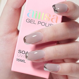 AILLSA Nude Gel Polish Edinburgh Grey Translucent Gel Nail Polish Light Color Jelly Gel Polish Long Lasting Warm Gray Neutral Nails Soak Off U V Gel for Nail Art at Home Valentine Gift 0.51 Oz GB132