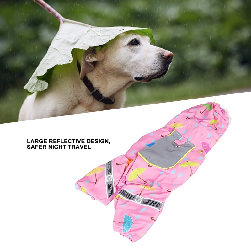 Pet Reflective Raincoat Legs Covered Cute Waterproof Skin Friendly Dog