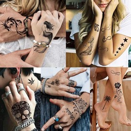 Temporary Tattoos Women Men Fake Tattoo Stickers Face Neck Arm Children Tattoo Temporary Flower Star Tattoo Kits Boys Girl Tattoos To Stick On The Skin