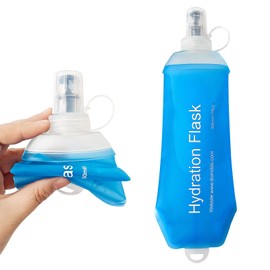 SHELEMB 500ml Soft Flask, Soft Water Bottle for Hydration Packs, Running, Hiking, Cycling and Climbing - Blue