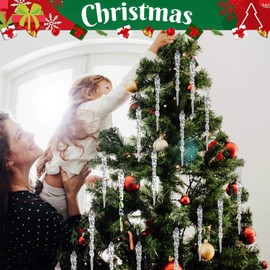 Christmas Icicle, Icicle Christmas Tree Pendant, Acrylic Christmas Pendant, Reusable Hanging Christmas Decorations