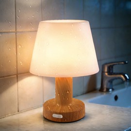 Shower Lamp Waterproof Rechargeable Shower Lamps for Inside Shower Cordless Waterproof Shower Lamp 3-Color Dimmable Light Stepless Dimming LED Table Lamp for Outdoor, Kitchen, Bathroom, Camping, Patio