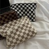 cirea 1/2/3Pcs Brown Checkered Makeup Bags Small Zipper Cosmetic Bag