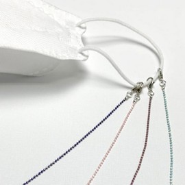 Kids' Colorful Beaded Chain Mask Strap Mint 3ea