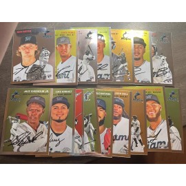 2023 Topps Chrome Platinum Anniversary Miami Marlins Full Team Base Set 16 Cards