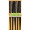 Kawai 027852 PET Random Carved Return Chopsticks Black 5P