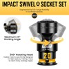 BOEN Pro 3/8" Inch Drive Impact Swivel Socket set, 16-Pieces