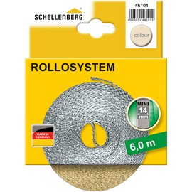 Schellenberg 44501 Roller Shutter Strap for Window (Width: 14 mm, Mini System: 4.5 m), Beige, 46101