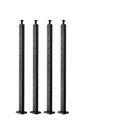 VEVOR 4 Pack Cable Railing Post, 42"x1"x2" Level Drilled Deck Railing Post, Stainless Steel Black Cable Railing System Kit for Indoor Outdoor Deck Balcony，4JZLGZXHS106REP67001V0