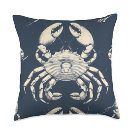 Hermit Crab Duotone Animal Wildlife Pattern Throw Pillow