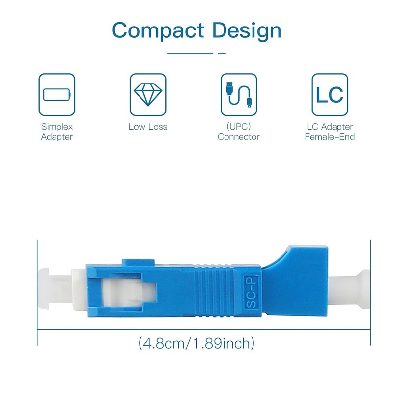 2Pack SC Male to LC Female UPC Adapter Visual Fault
