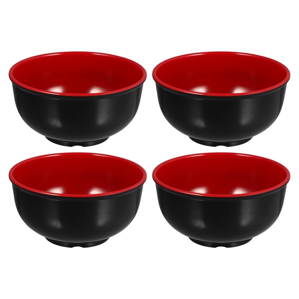 Hemoton 4Pcs Ramen Bowls, 6 Inch Unbreakable Soup Bowls, Microwave