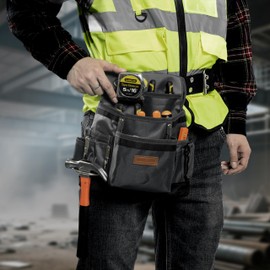 VIDAR TOOLS Small Tool Belt Pouches,Tool Belts for men,magnetic tool belt,11-Pockets,Electrician Construction,Carpentry.Heavy Duty nylon belt with metal buckle.1680D Oxford.