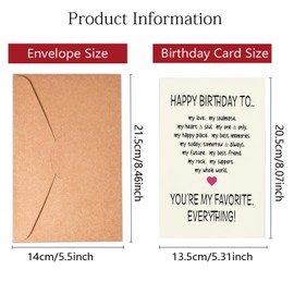 AGOISET Romantic Birthday Card - Birthday Cards for Men or Women - Funny and Cute Birthday Card - Birthday Card for Husband or Wife - Gifts for Boyfriend or Girlfriend