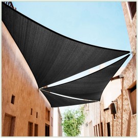 ColourTree CTSLT Custom Size Order to Make 21' x 22' x 30.4' Black Right Triangle Sun Shade Sail Canopy Mesh Fabric UV Block UPF50 - Commercial Heavy Duty - 190 GSM - 3 Years Warranty