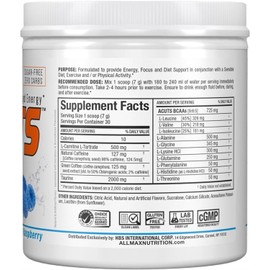 ALLMAX Nutrition ACUTS - Amino Acid Powder Supplement with Taurine, L-Carnitine, Green Coffee Bean Extract - Blue Raspberry - 252 g