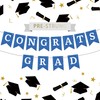 Graduation Banner Pre-strung Congrats Grad Banner Blue Glittering Process Paper