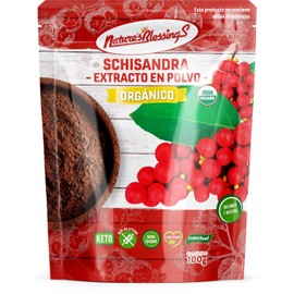 Schisandra Orgánica | Nature's Blessings | Extracto en Polvo, Adaptógeno Natural, 100g
