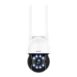 SpotCam PT1 2.5K Cloud Spotlight WiFi+PoE Business Pan/tilt IP Camera, Indoor/Outdoor, Two Way Audio, Night Vision, Human Detection, IP65, Support SD Card, Free 24 Hour Cloud Recording, Made in Taiwan