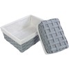 5 Pack Wicker Nesting Baskets with Cloth Lining for Pantry