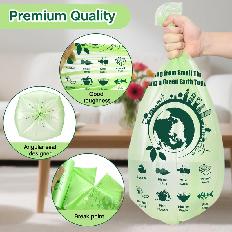 4 Gallon Trash Bags: 120 Count Small Garbage bags, Compost