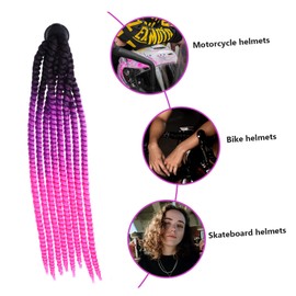 OHPHCALL 1pcs Motorbike Helmet Ornament Braid Wig Decor for Helmets Accessory for Rider