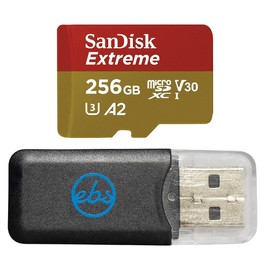 SanDisk 256GB Extreme MicroSD Memory Card Compatible with Lenovo Legion Go & Legion Go S Handheld Gaming System (SDSQXAV-256G-GN6MN) Bundle with 1 Everything But Stromboli MicroSD & SDXC Card Reader