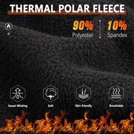 HASAGEI Winter Thermal Skull Cap for Men Windproof Helmet Liner with Full Ear Coverage & Eyewear Slots, Cycling Motorcycle