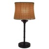 25.25"H Outdoor / Indoor Basketweave Table Lamp-Brown