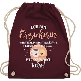 Shirtracer - Gym Bag Backpack - Bags - Teacher Drinking Not Only Coffee I Gift Teacher, 05 Bordeaux red