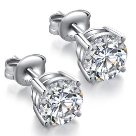 Mens Earrings Fake Diamond Stud Earrings for Men Earrings Studs CZ Earrings Mens Stud Earrings Cubic Zirconia Earrings Faux Diamond CZ Stud Earrings Hypoallergenic Stud Earrings 7mm