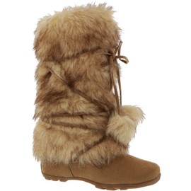 BlossomTalia-Hi Women Mukluk Faux Fur Winter Boot Camel 10
