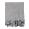 Fennco Styles Gray Classic Woven Throw Blanket with Tassels –