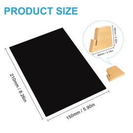 GUOKOFF Chalkboard Signs A4, 2 Pack Black Chalkboard Signs, Table Top Chalkboard, Acrylic Menu Blackboard Message Boards, Blackboard with Wooden Base