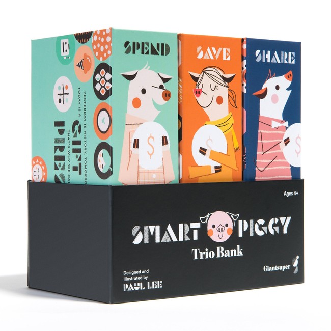Giantsuper Smart Piggy Trio Bank: 3-in-1 Money-Wise Educational Piggy Bank