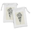 Ambesonne Ice Cream Fabric Pouch Set of 2, Grunge Style