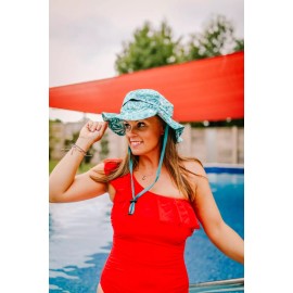 BANANA BOAT UNISEX SUN HAT UPF 50+ FULL BRIM 241488 TROPICAL PALM GREEN TEAL