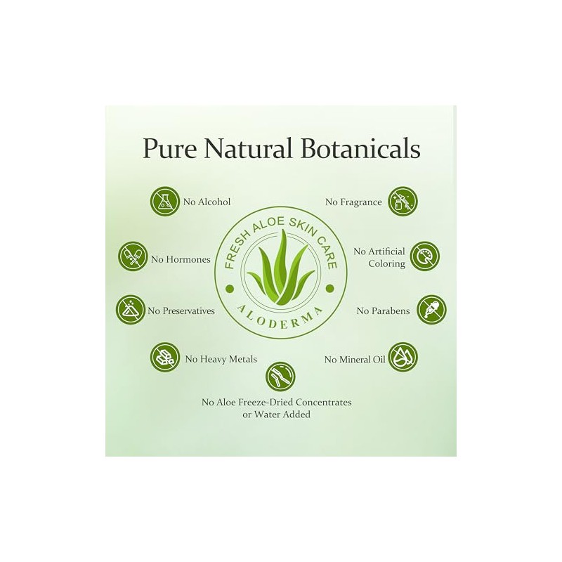 Aloderma Pure Aloe Vera Gel - Soothes and Hydrates Dry,