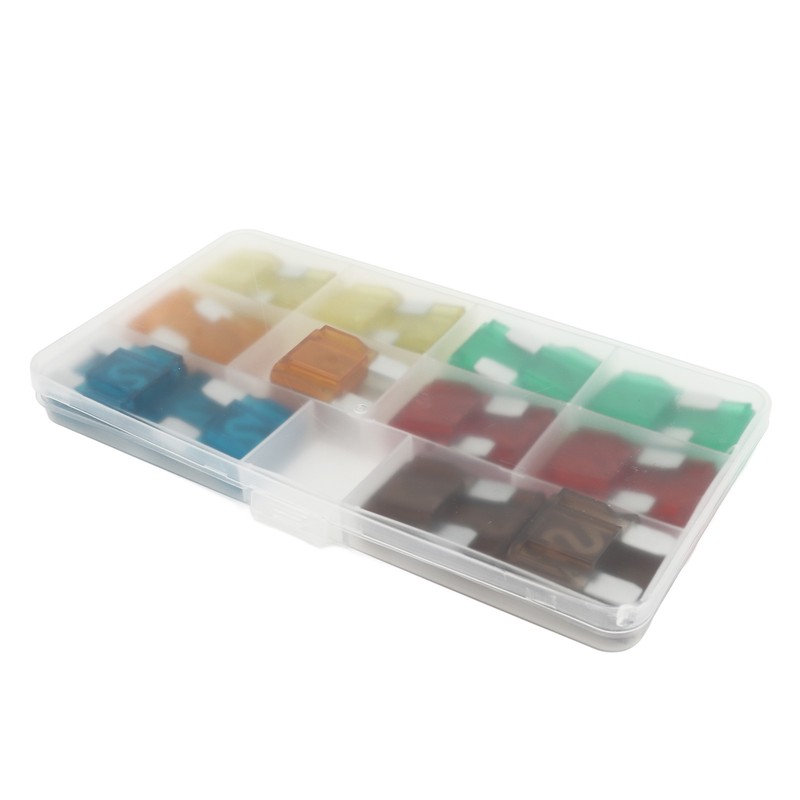 24Pcs Automotive Fuse Assortment Kit with Storage Box Zinc Alloy