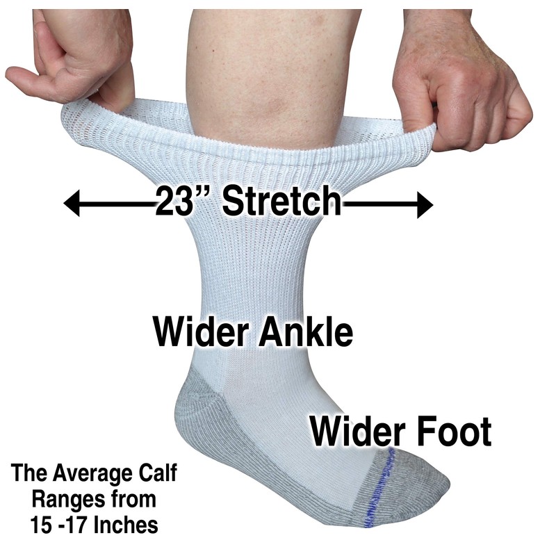 Loose Fit Stays Up Men's and Women's Medical Socks (Pack