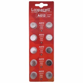 LOOPACELL (500) AG12 LR43 386 Alkaline Button Cell Batteries