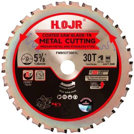 HOJR Dia 5-3/8"(136mm) 30-Tooth Arbor 20mm Metal Cutting Circular Saw Blade, for Steel and Stainless Steel,The Cutting Head uses a Special Anti-Heat Sticking Coating,FMB 5-3/8 inch 30-Tooth 20mm -TA