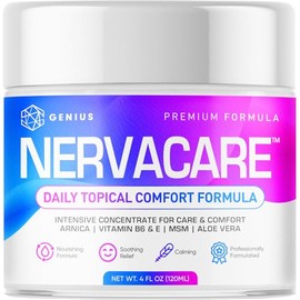 Genius Nervacare – Neuropathy Cream for Feet, Hands, Legs & Toes – Nerve Comfort Cream with Menthol, Arnica, MSM, Vitamin B6, Aloe Vera – Fast-Absorbing, Non-Greasy 4Oz