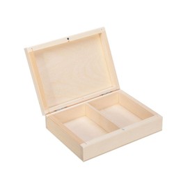 Wooden World - Small Wooden Box with Magnetic Lid for Small Items or Wedding Rings 12 x 8 cm