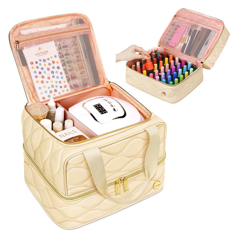 YOREPEK Nail Polish Organizer Case Holds 42+ Bottles (15ml/0.5 fl.oz),