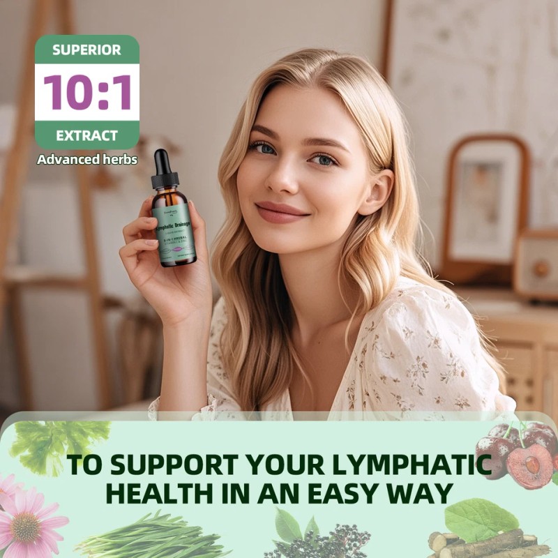 Lymphatic Drainage Drops - Lymph Detox Cleanse For Immune Support