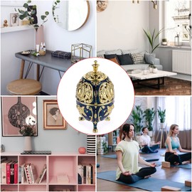 BSTKEY Metal Zinc Vintage Incense Burner, Decorative Incense Burner Holder with Removable Tray, Corn Incense Aromatherapy Burner for Home office Spa (Blue)