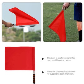 Milisten Hand Sign Flag Referee Flags Signal Flags for Competition Game Referee Flag Fan Cheer Flags Commanding Flags Traffic Flags Portable Flag Fabric Red