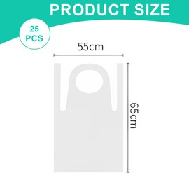 AOEVUIR Pack of 25 Disposable Aprons for Children Disposable Aprons Plastic Aprons Waterproof Small Transparent Polyethylene Aprons for Crafts Painting Cooking